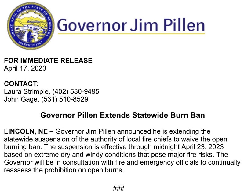 burn ban April 23