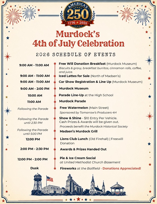 Murd 4th of July Schedule of Events 2026