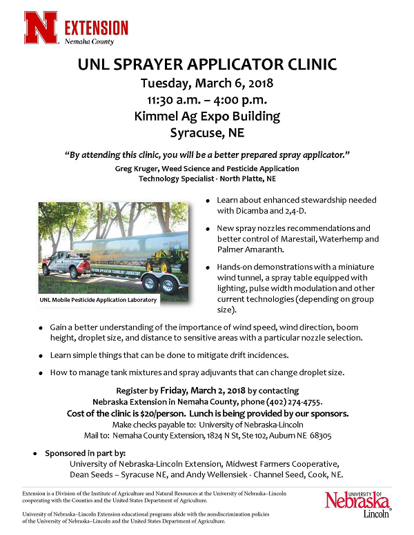 Sprayer Applicator Clinic March 2018