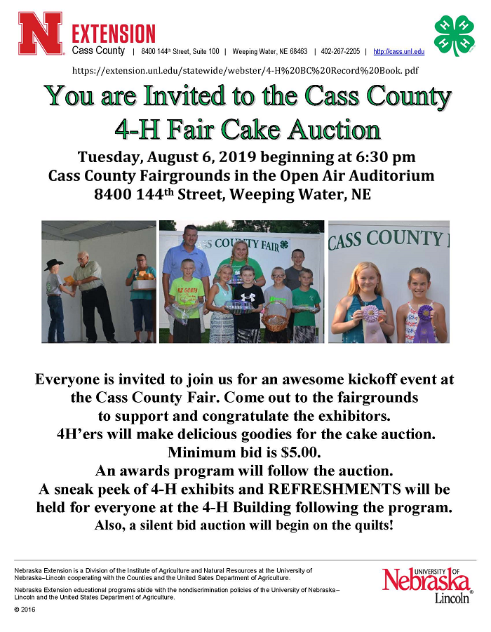 Cake Auction 2019 flyer