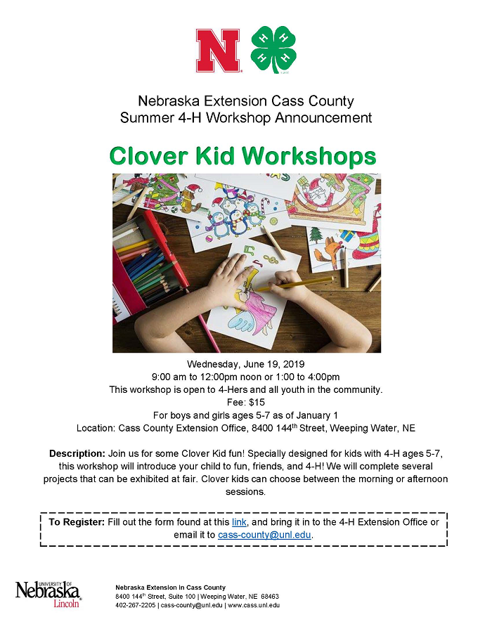 2019 Clover Kid Workshops