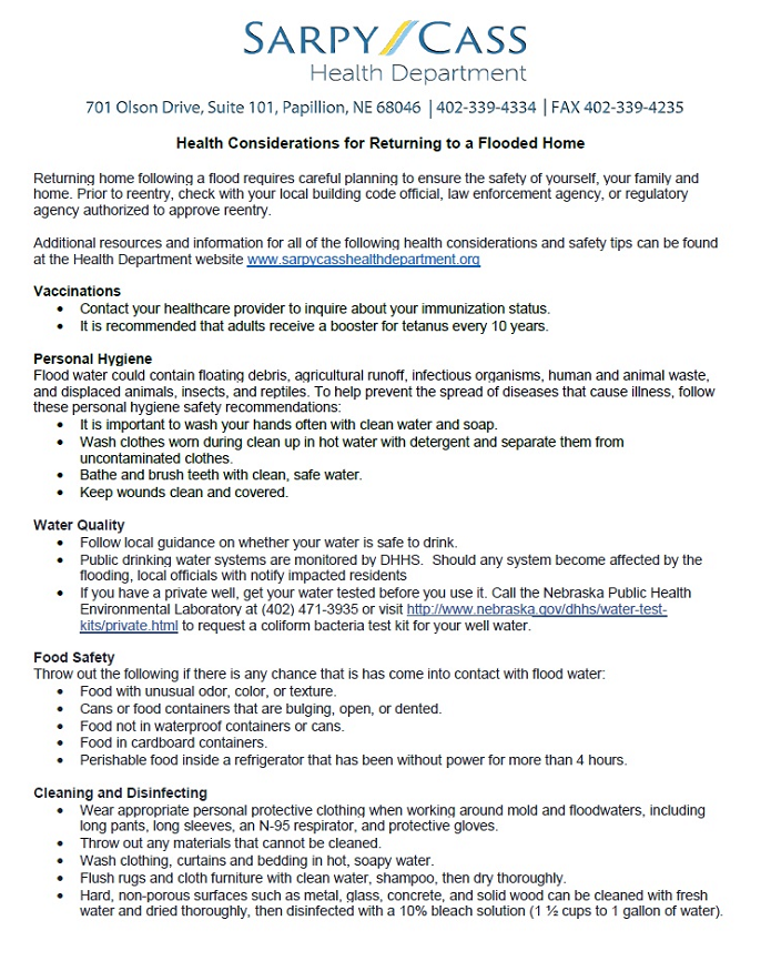 Sarpy Cass Health Flood