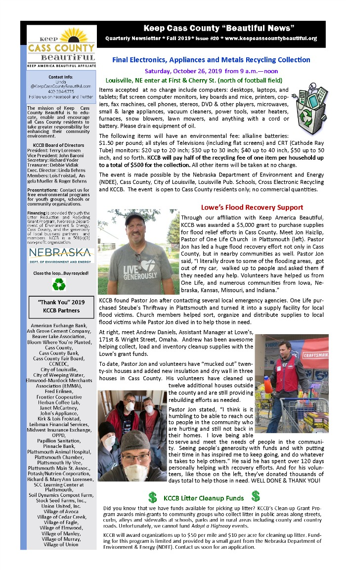 KCC 2019 fall Newsletter pg1
