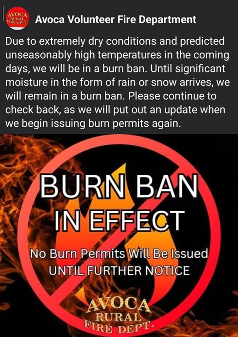avoca burn ban